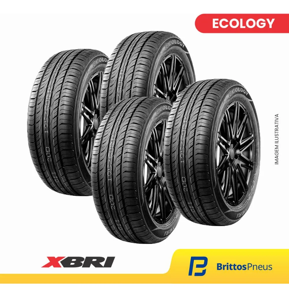Automotivo - Kit de 4 pneus Xbri Ecology P 195-65R15 91 H Automotivo