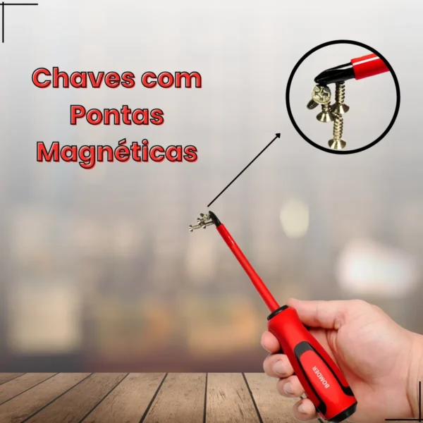 Kit 12 Jogo Chaves Isoladas Imã Fenda E Phillips Eletricista