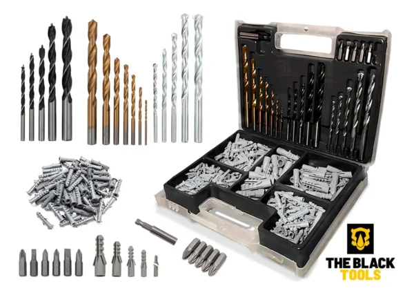 Parafusadeira E Furadeira De Impacto Bosch A Bateria 18v Maleta - Gsb 183-li Com Kit Brocas Buchas E Bits 300 Peças