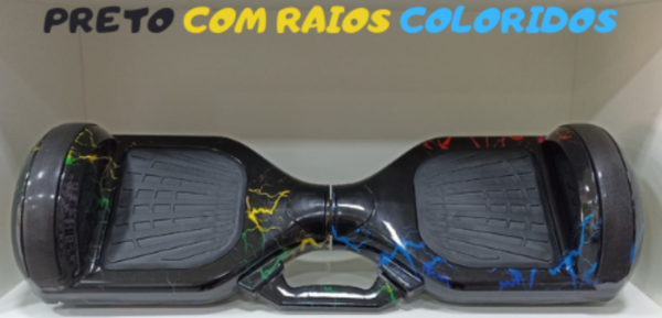 Hoverboard 6.5 (CL) Preto com Raios Coloridos