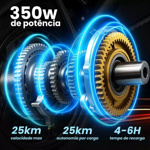 Bicicleta Elétrica Sem CNH Scooter Pop Elétrica Motor 48v350w Bikelete