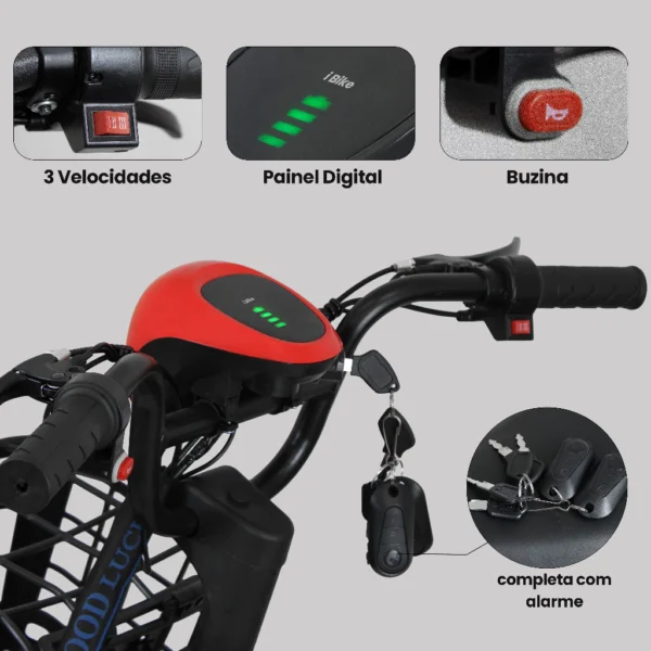 Bicicleta Elétrica Sem CNH Scooter Pop Elétrica Motor 48v350w Bikelete